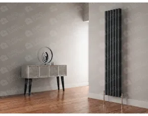 Дизайнерский радиатор CARISA коллекция TALLIS DOUBLE 1800x350 мм, Чёрный