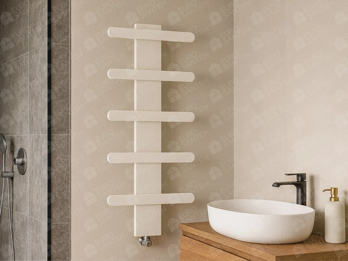 Designer towel warmer LOJIMAX, collection BALLOSS STYLE height 340 mm. width 400 mm. Lemon gloss