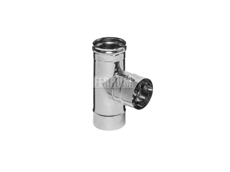 90 ° non-insulated tee for FERRUM chimney d.115 mm (stainless steel 430 / 0.5 mm)