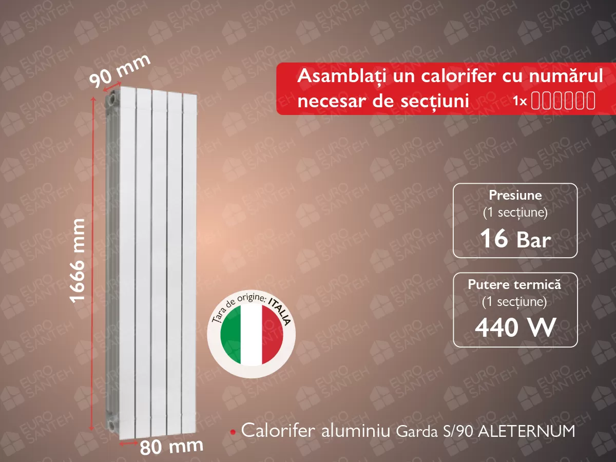 Calorifer aluminiu FONDITAL Garda S/90 1600 ALETERNUM