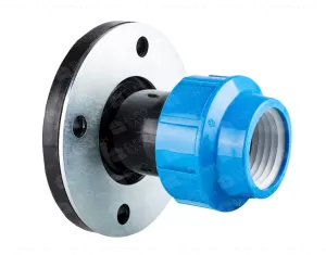 Compression adapter with flange PN 6 bar, d. 75 x 2.1/2" (4 hole flange)