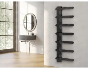Uscător de prosoape de design LOJIMAX colecția NUMMO STYLE 940x450 mm, Negru
