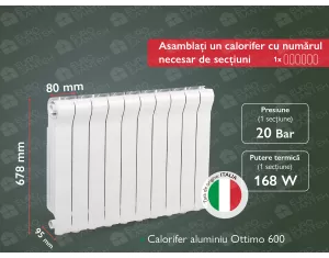 Aluminum radiator Ottimo 600