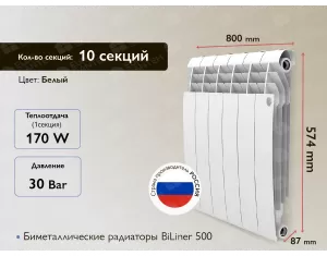 Биметаллические радиаторы Royal Thermo BiLiner 500 Белый