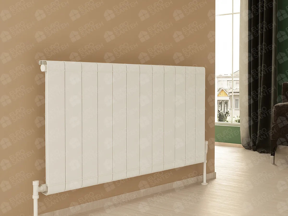 Designer radiator LOJIMAX, collection  GENOA height 200 mm. width 1040 mm. black mat