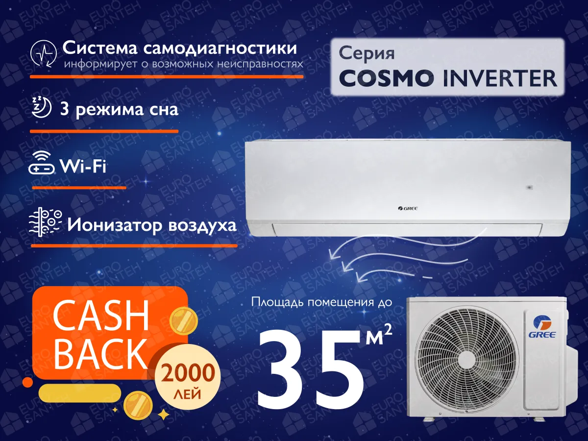 Кондиционер GREE COSMO R32 Inverter R32 GWH12AWCXB 12000 BTU