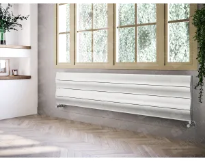 ALUMINUM HORIZONTAL RADIATOR AMAZONITE HRZ inaltimea 1100 mm. latimea 204 mm. alb mat