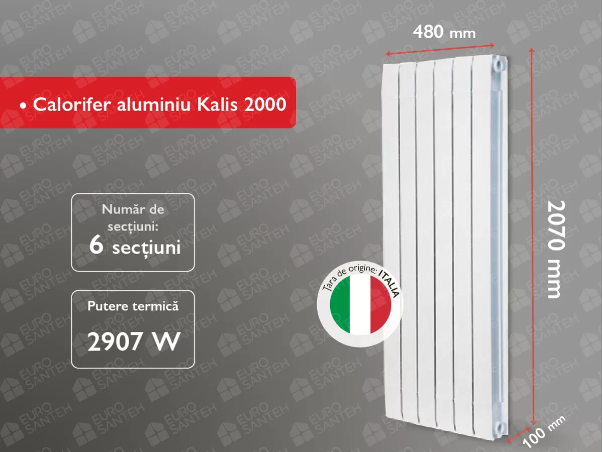 Aluminum radiator Kalis 2000 (6 elem.)