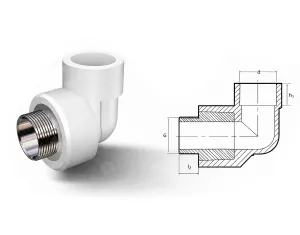 Polypropylene corner (PPR) M d.40x 1-1/4