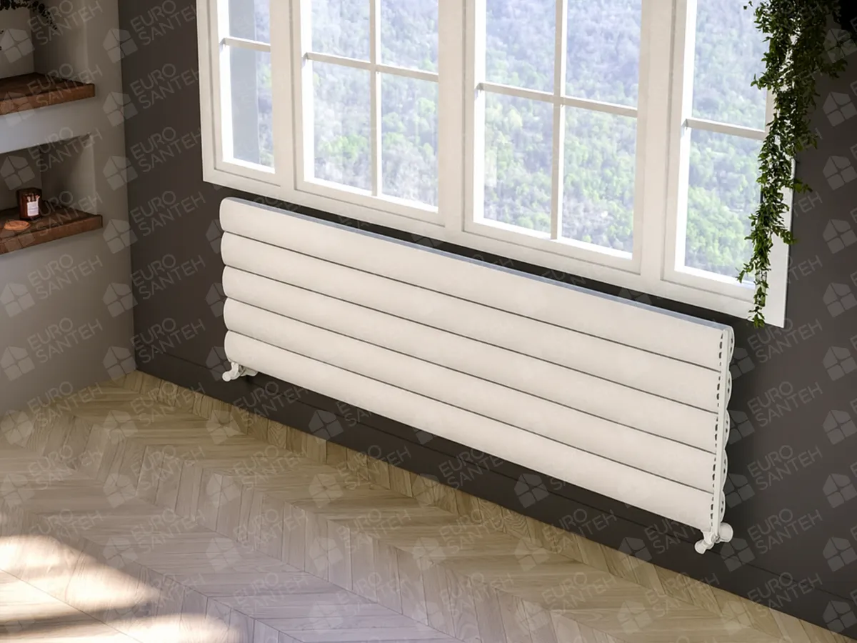 ALUMINUM HORIZONTAL RADIATOR OTIS DOUBLE HRZ высота 1600 мм. ширина 516 мм. черный мат
