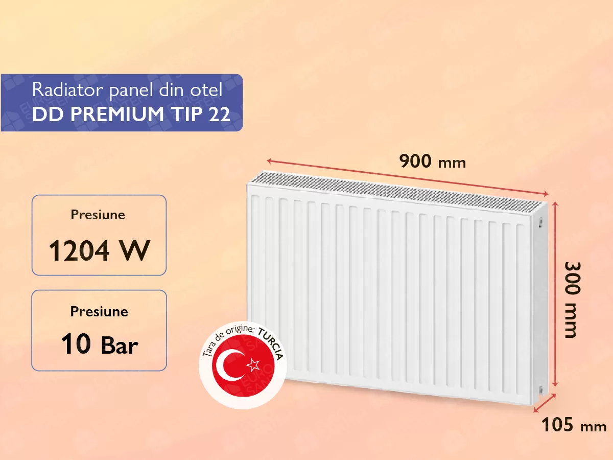 Steel panel radiator DD PREMIUM TIP 22 300x900