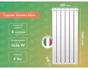 Aluminum radiator Alice+ 1600 (6 elem.)