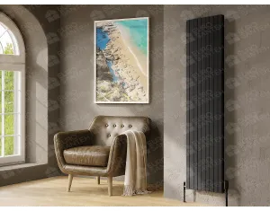 Designer radiators LOJIMAX,ELMAS collection, black matte