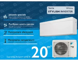 Conditioner DAIKIN Inverter STYLISH FTXA20AW+RXA20A alb A+++