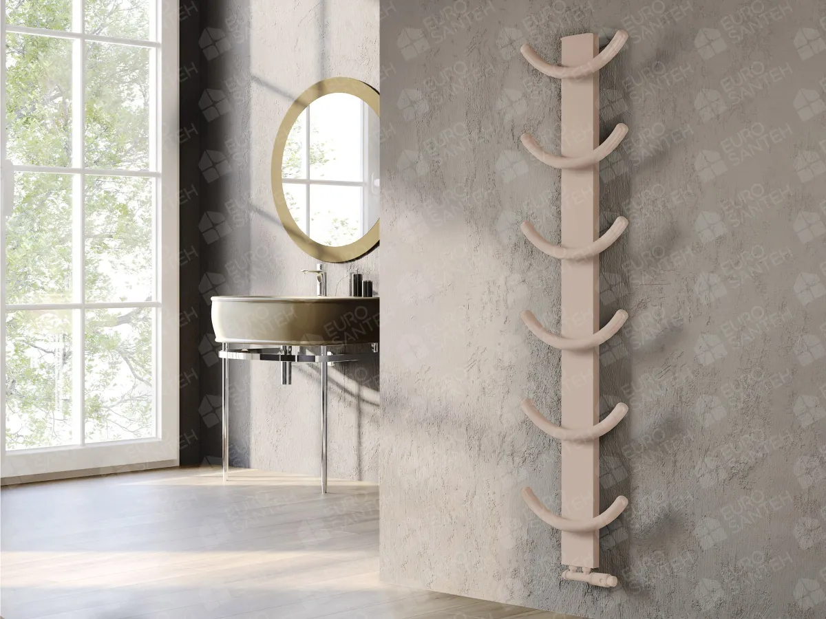 Designer towel warmer LOJIMAX, collection OXY height 460 mm. width 400 mm. Kiwi matte