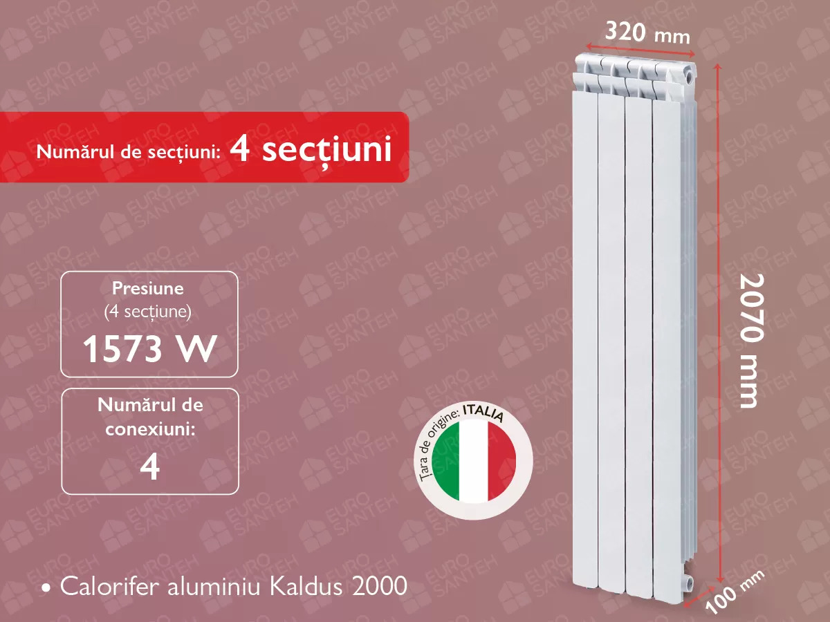 Aluminum radiator Kaldus 2000 (4 elem.)