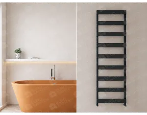 Uscător de prosoape de design CARISA, colecția NINOVA BATH, 810x480 mm, NEGRU