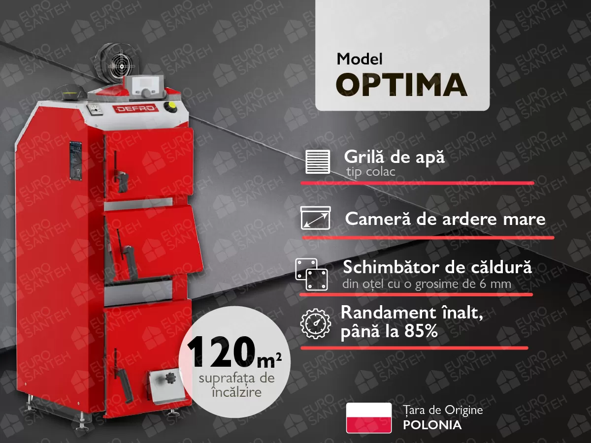 Solid fuel boiler with manual loading DEFRO OPTIMA KOMFORT PLUS A 12 kW