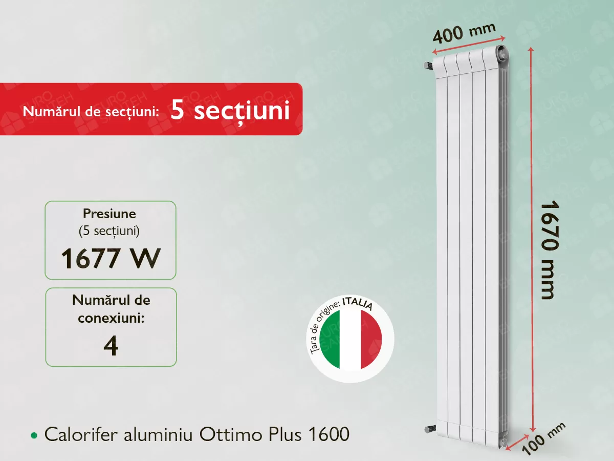 Aluminum radiator Ottimo Plus 1600 (5 elem.)