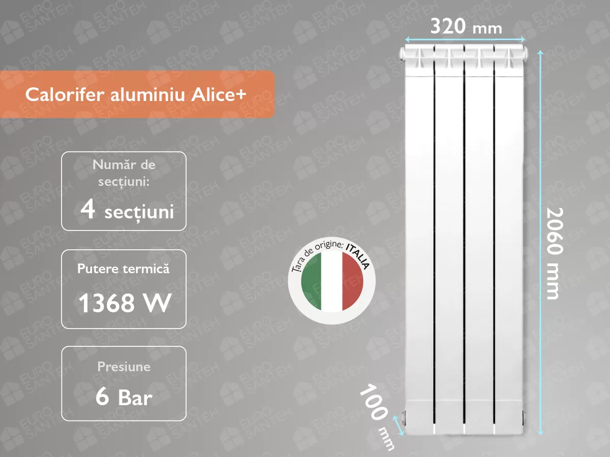 Aluminum radiator Alice+ 2000 (4 elem.)