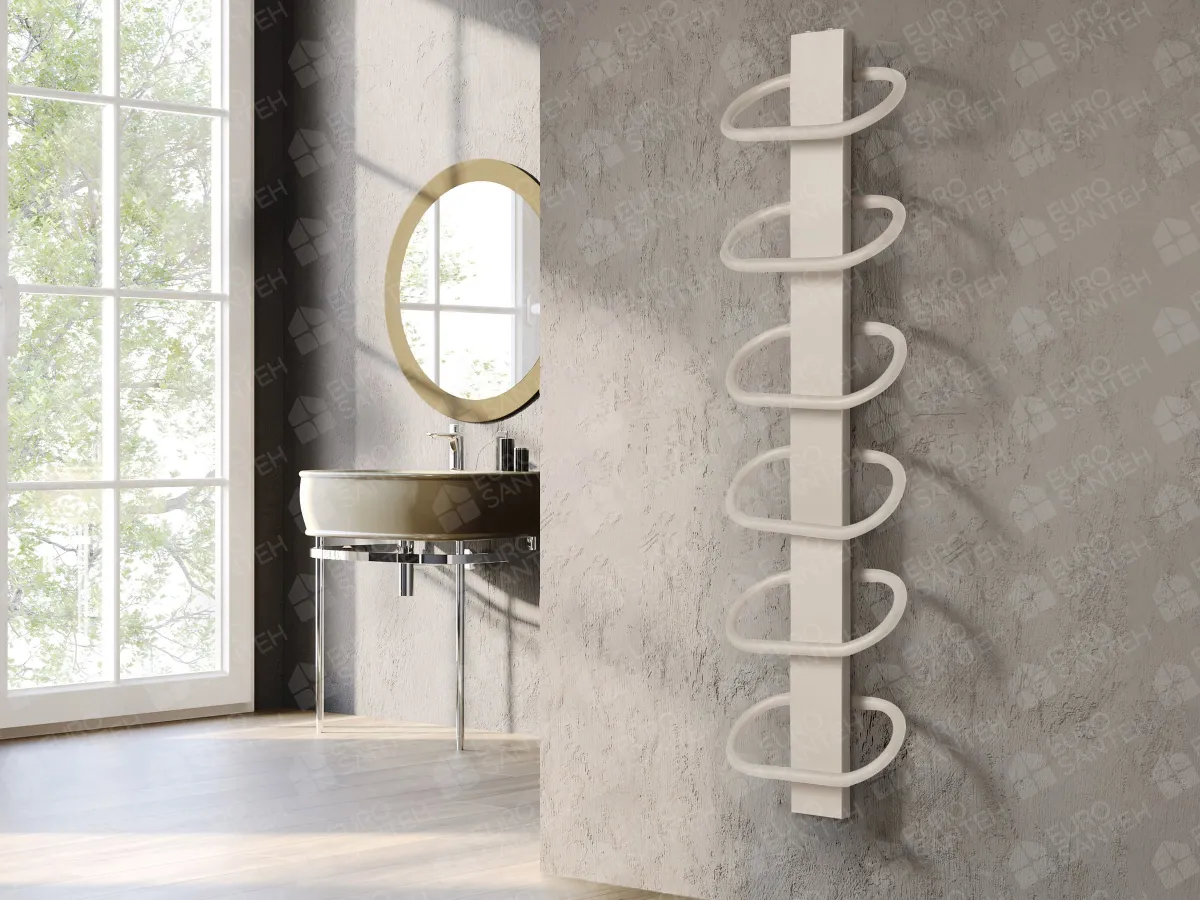 Designer towel warmer LOJIMAX, collection PEARL height 530 mm. width 400 mm. Lemon gloss