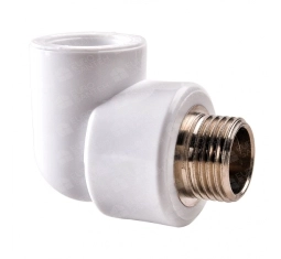 Угол полипропиленовый  с переходом на наружную резьбу d20 мм х 3/4