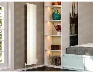 Designer radiator LOJIMAX, collection  TOSINA height 1800 mm. width 490 mm. black mat