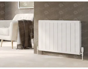 Designer radiator LOJIMAX, collection  KALSEDON DOUBLE LINE height 500 mm. width 375 mm. black mat