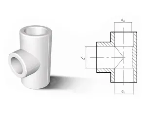 Polypropylene tee (PPR) reduced d.50x d.20x d.50