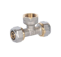 Тройник для металлопласта с переходом на внутреннюю резьбу d32 мм х 1