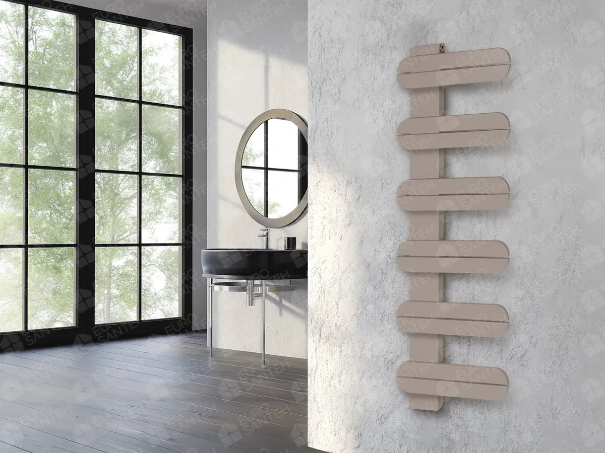 Designer towel warmer LOJIMAX, collection LINEA height 195 mm. width 400 mm. Kiwi matte
