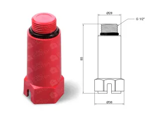 Red polypropylene plug