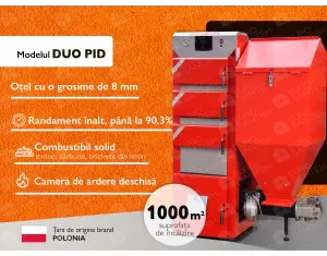 Cazan pe combustibil solid cu incarcare automata STALMARK DUO PID 100 kW