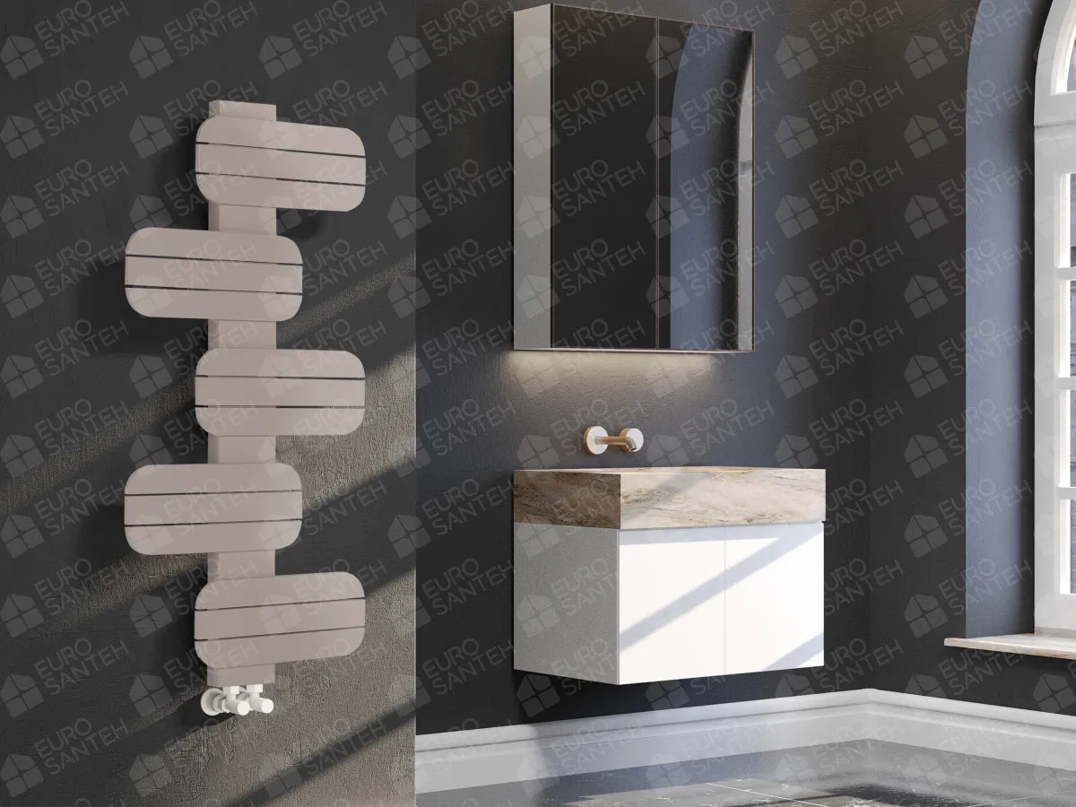 Designer towel warmer LOJIMAX, collection BAMITO height 246 mm. width 400 mm. Kiwi matte