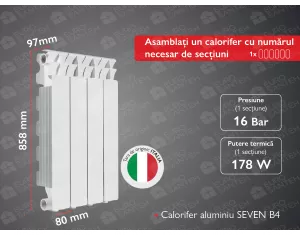 Aluminum radiator Fondital SEVEN B4 800/100