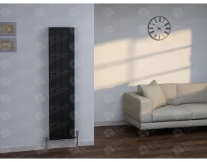 Calorifer decorativ  LOJIMAX colecția KALSEDON DOUBLE 1800x470 mm, BLACK SATIN