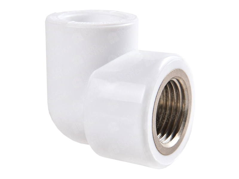 Угол полипропиленовый  с переходом на внутреннюю резьбу d20 мм х 3/4