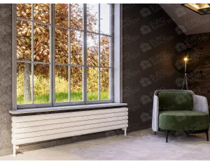 ALUMINUM HORIZONTAL RADIATOR VOLE HRZ height 1200 mm. width 508 mm. black mat