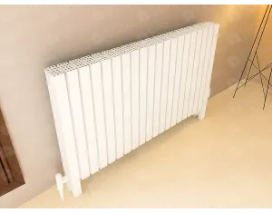 FLOOR STANDING ALUMINUM RADIATOR OPAL PLUS LUX высота 600 мм. ширина 1824 мм. белый мат