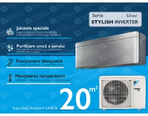 Air conditioner DAIKIN Inverter STYLISH FTXA20BS+RXA20A серебряный A+++