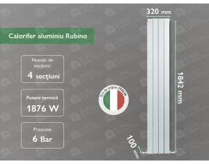 Aluminum radiator Rubino 1800 (4 elem.)
