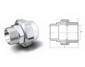 Unite polypropylene with metal transition (PPR) M d.32x 3/4