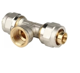 Тройник для металлопласта с переходом на внутреннюю резьбу d20 мм х 3/4