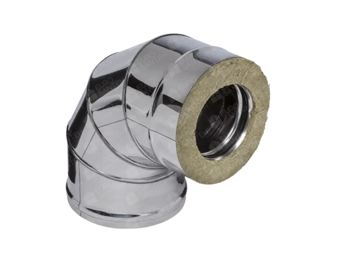 Unghi 90° izolat pentru cos de fum CORAX Ø 350-430 mm (inox 430/304)