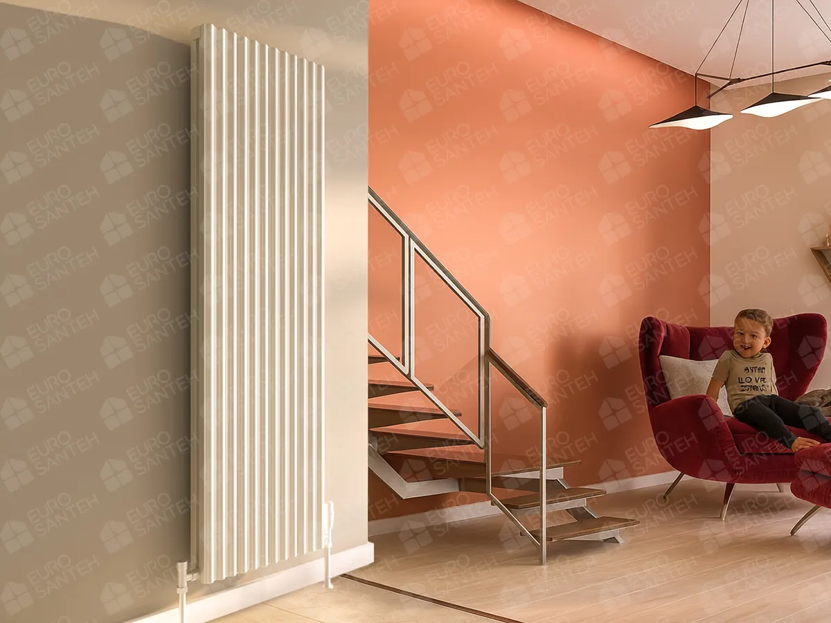 Calorifer decorativ LOJIMAX, colectia  FIONA DOUBLE inaltimea 900 mm. latimea 299 mm. negru mat