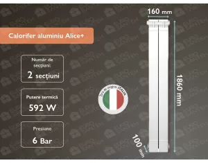 Aluminum radiator Alice+ 1800 (2 elem.)