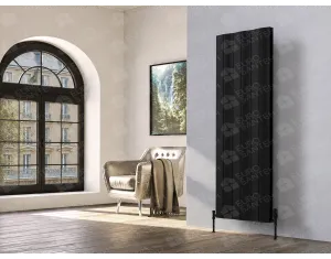 Designer radiator LOJIMAX AMAZONITE DOUBLE collection 1600x620 mm, Black
