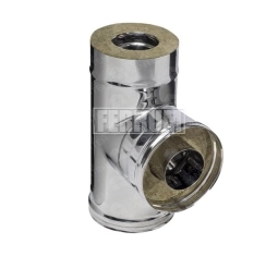 Teu 90° izolat pentru cos de fum FERRUM d.180-280 mm (inox 430/0,5 mm)