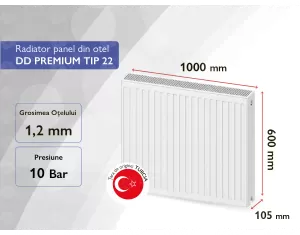 Steel panel radiator DD PREMIUM TIP 22 600x1000