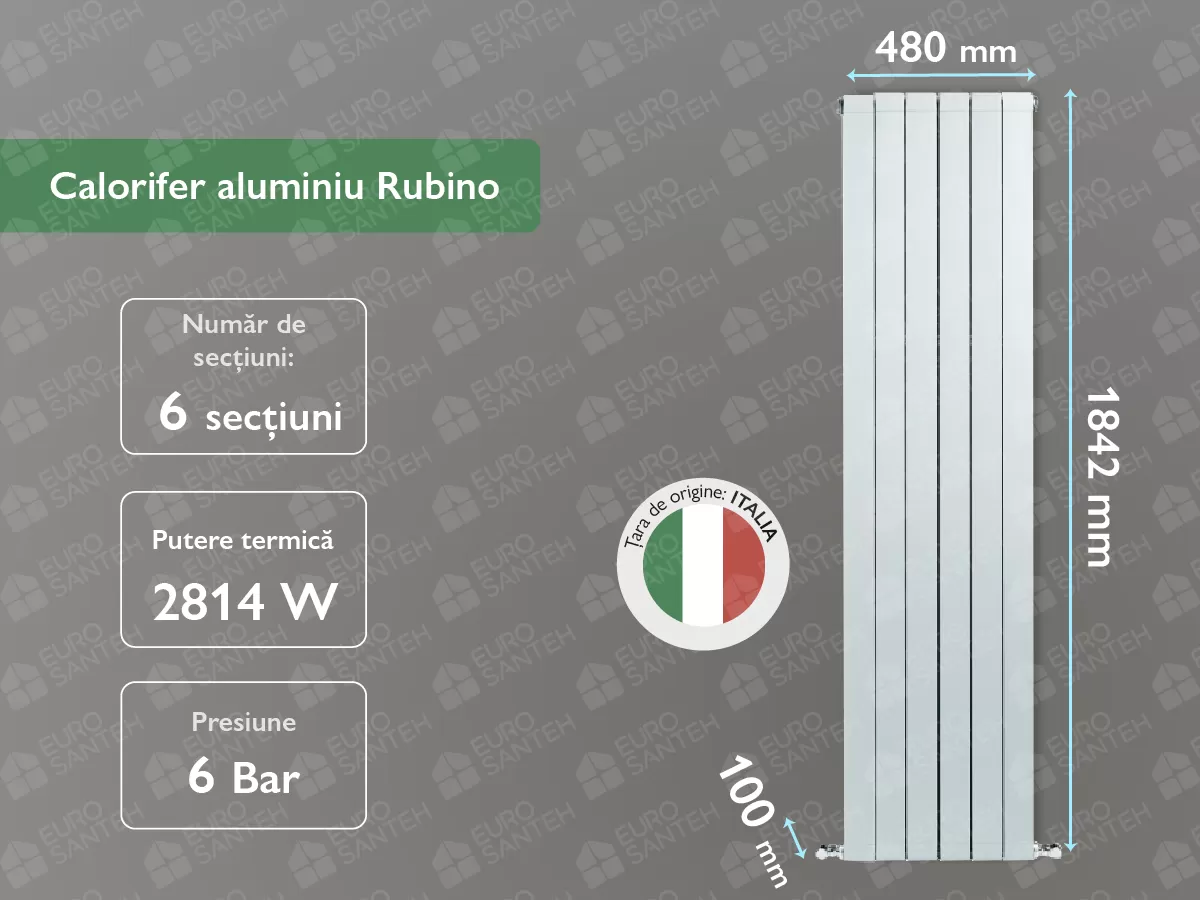 Aluminum radiator Rubino 1800 (6 elem.)